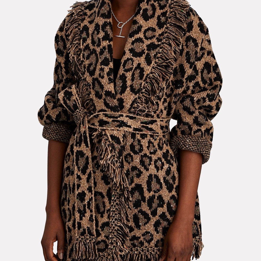 RARE - ALANUI - WORN ONCE 
Espiritu Salvaje Leopard Wrap Cardigan - Picture 3 of 3